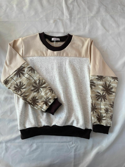 Blusa de Moletinho Salamê - Bege e Marrom - comprar online