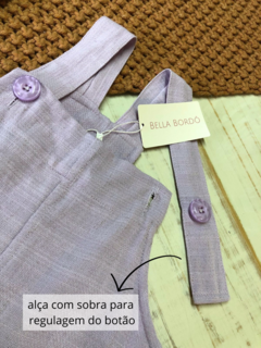 Salopete Menina Xadrez e Off White - loja online