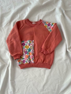 Blusa Moletom Terracota e floral - comprar online