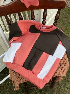 Blusa Moletom Oversized Zero Waste - Terracota e Marrom