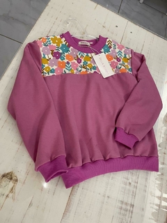 Blusa de Moletinho Salamê - Lilás + floral na internet