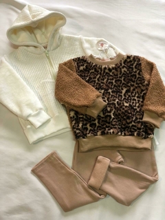 Casaco Matelassê + fleece Off White - loja online