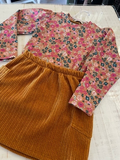 Blusa Floral liberty manga princesa - Bella Bordô Kids