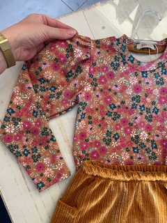 Blusa Floral liberty manga princesa na internet
