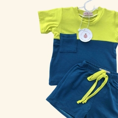 Conjunto Verde Lima e Azul - comprar online