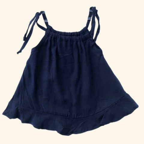 Blusa Flora Azul Marinho