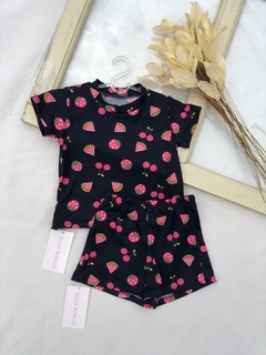 Pijama Azul Marinho Frutinhas - comprar online