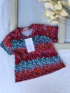 Blusa Laís Corações Coloridos - loja online