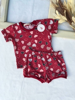 Pijama Vermelho Corações - comprar online