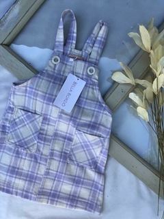 Salopete Menina Xadrez e Off White - comprar online