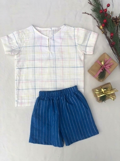 Camisa Hugo - Quadriculado - Bella Bordô Kids