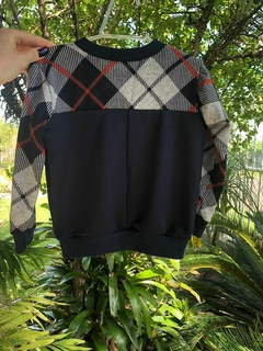 Blusa de Moletinho Salamê - Azul + Xadrez na internet