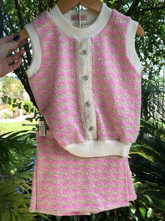 Short-saia Tweed - Rosa - Bella Bordô Kids