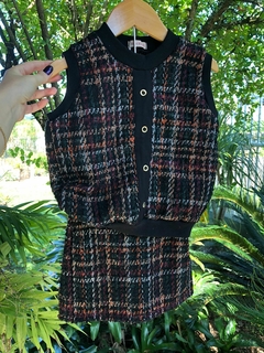 Short-saia Tweed - Preto - loja online