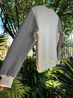 Blusa de Moletinho Salamê - Cinza + Branco - Bella Bordô Kids
