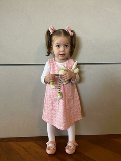 Vestido Joana - Tweed Rosa - loja online