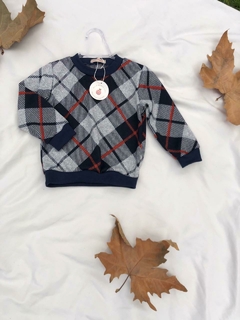 Blusa de Moletinho Salamê - Xadrez - Bella Bordô Kids