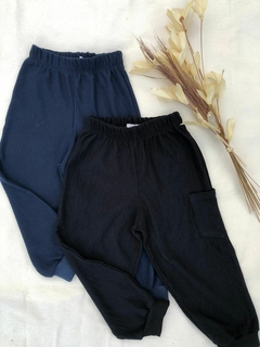 Calça Moletinho Canelado - Azul na internet