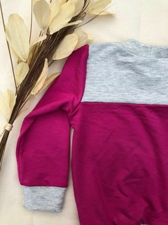 Blusa de Moletinho Salamê - Cinza + Rosa na internet