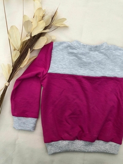 Blusa de Moletinho Salamê - Cinza + Rosa - comprar online