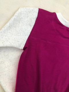 Blusa de Moletinho Salamê - Off + Roxo - loja online
