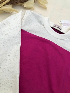 Blusa de Moletinho Salamê - Off + Roxo - comprar online
