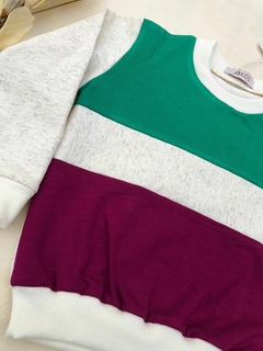 Blusa de Moletinho Salamê - Verde + Rosa - comprar online