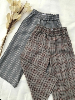 Calça Wide - Xadrez Marrom - loja online