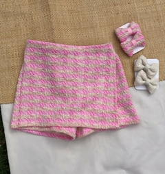 Short-saia Tweed - Rosa - loja online