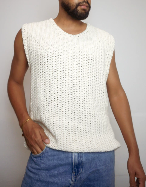 Regata Oversized em Crochê - comprar online