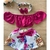 Conjunto infantil Menina Ciganinha Pink (blusa + short + tiara) 0 a 6 anos