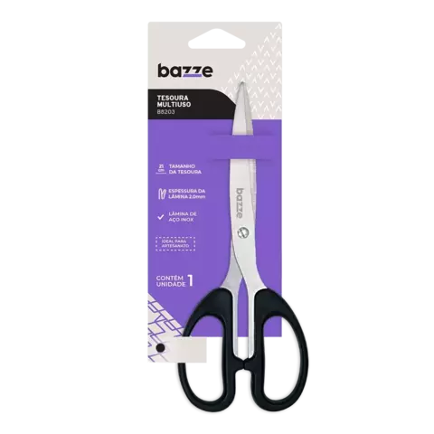 TESOURA MULTIFUNCIONAL B8203 21 CM BAZZE (UNIDADE)