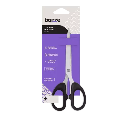 TESOURA MULTIFUNCIONAL B8201 16 CM PRETA BAZZE