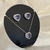 Conjunto coração ametista com borda cravejada