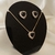 Conjunto coração borda cravejada - comprar online