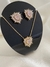 Conjunto passion com coração quatzo rosa e borda navete - comprar online