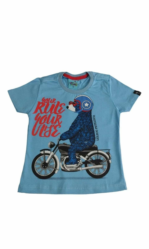Camiseta urso na motocicleta