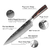 XITUO-Sharp Facas de Cozinha, 8", Santoku Chef Faca, Damasco Padrão, Cutel - Multiplica mais