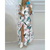 Vestido de camisas compridas boho estampado feminino, gola virada para baixo, ma - BellaChic