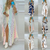Vestido de camisas compridas boho estampado feminino, gola virada para baixo, ma - loja online