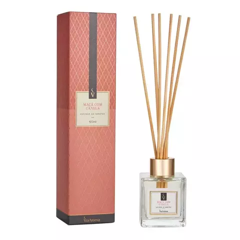 Difusor de Varetas Maçã com Canela Via Aroma 100ml