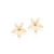 Brinco flor banhado a ouro 18k com zircônias branco