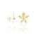 Brinco flor banhado a ouro 18k com zircônias branco - comprar online