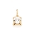 Pingente solitário banhado a ouro 18k com cristal branco