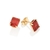 Brinco retangular banhado a ouro 18k com cristais vermelho - comprar online