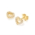 Brinco coração folheado a ouro com zircônias branco - comprar online