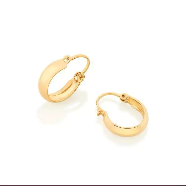 Brinco argola infantil folheado a ouro