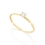 Anel solitário folheado a ouro 18k com zircônia branco - comprar online