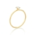 Anel solitário folheado a ouro 18k com zircônia branco