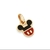 Pingente bermuda do mickey folheado a ouro com aplicação de resina preto com vermelho